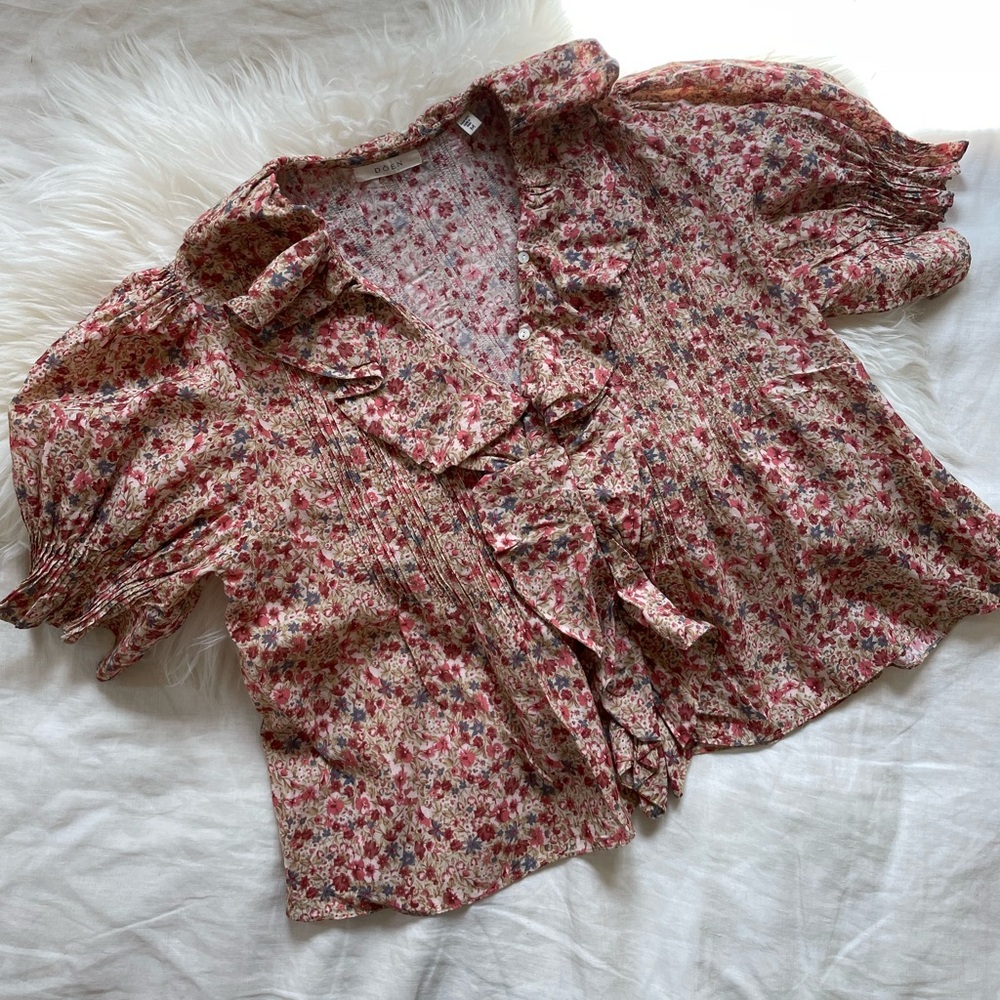 Dôen Henri top. Pink Valley Floral, medium